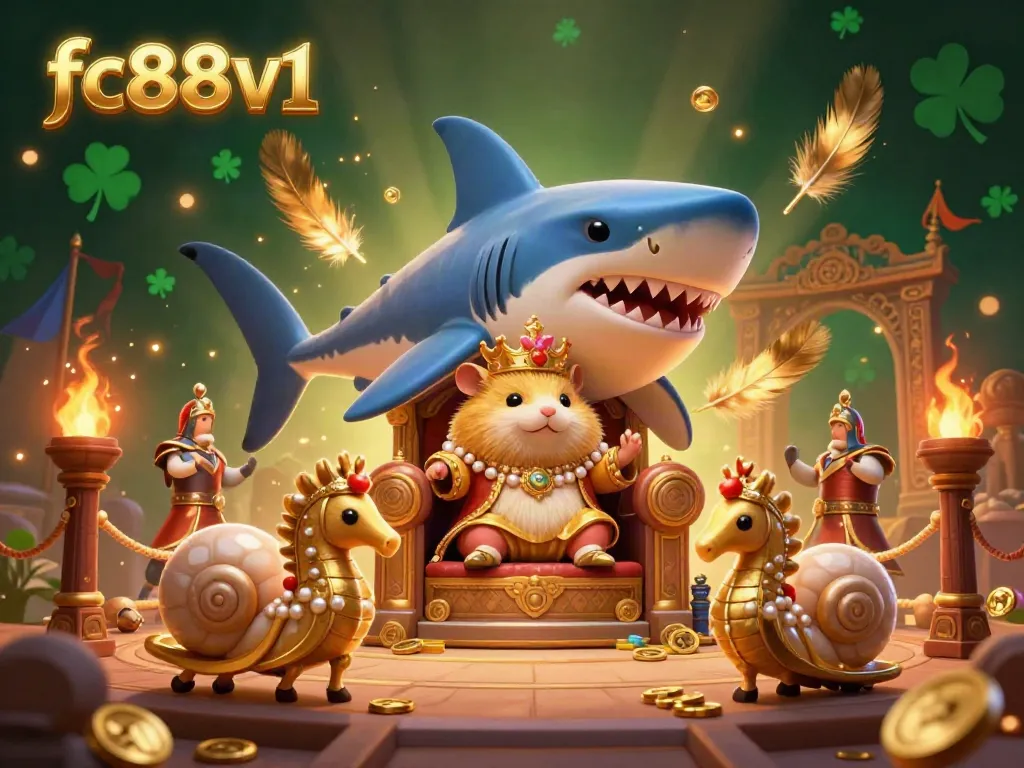 Experience thrilling moments with a fierce hamster king and royal guards in the dynamic fc88v1 casino battle scene.