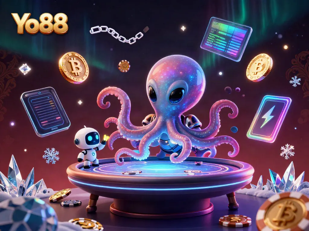 Experience thrilling gameplay on Yo88 with an alien octopus and holographic poker.