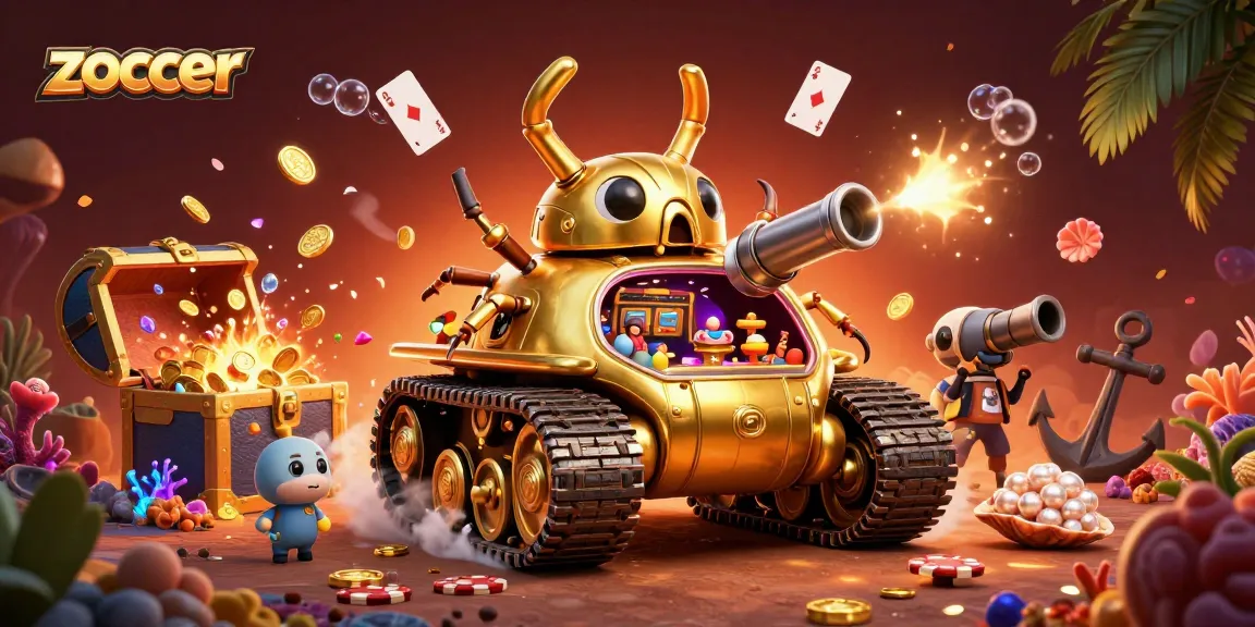 Join the action with zoccer in a vibrant 3D casino scene filled with gold and excitement!